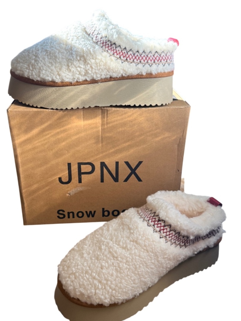 Women's White and Cream Boots NIB